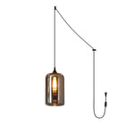 Bild in Gallery-Viewer laden, Smoky Gray Hand-Blown Glass Plug-In Pendant