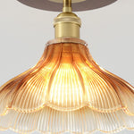 Cargar imagen en el visor de la Galería, Ribbed Glass Semi Flush Mount Ceiling Light