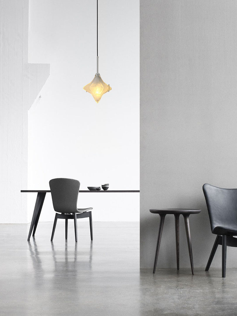 Lámpara colgante Art Déco Star de cristal esmerilado con estilo geométrico - Astris Elara 