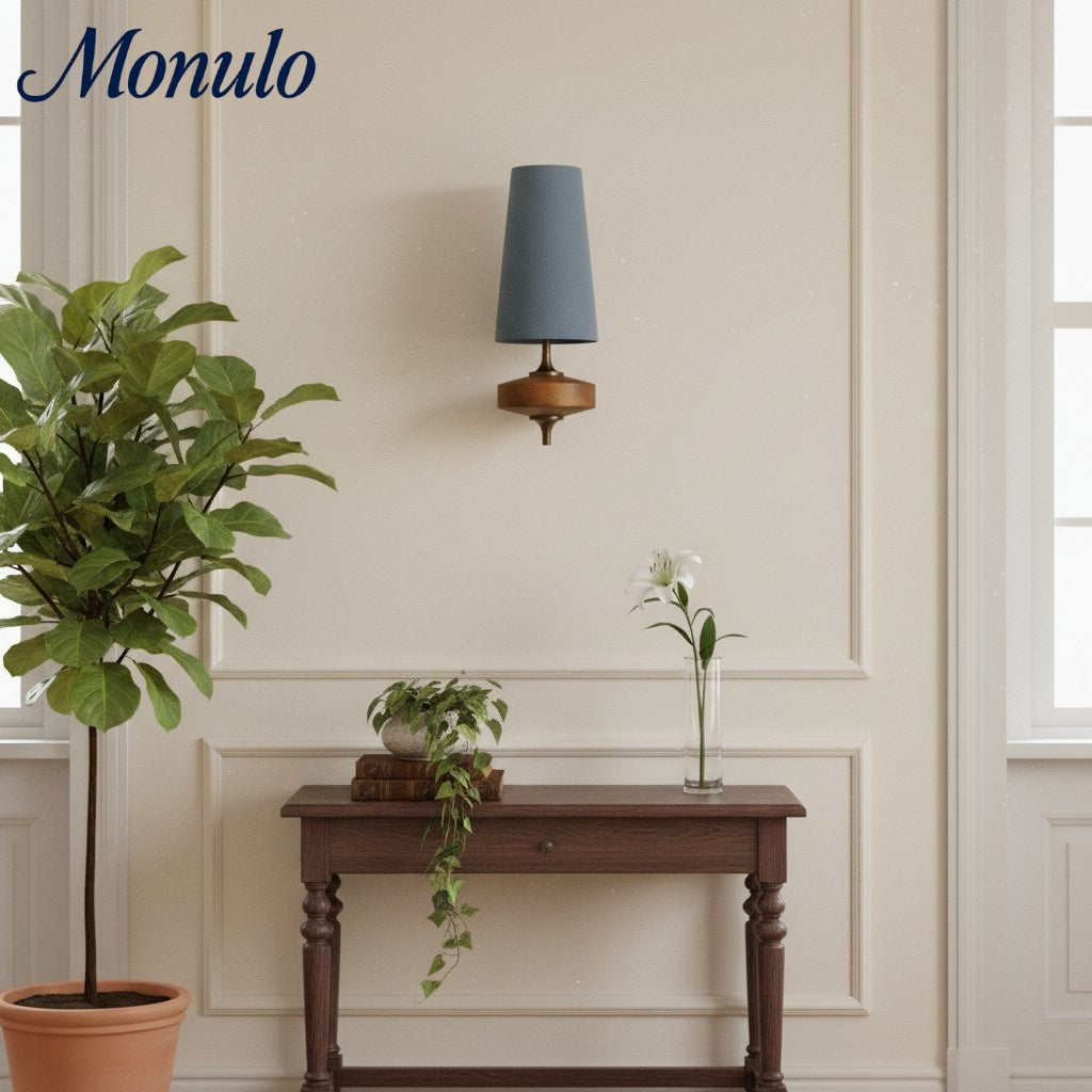 Rowan Retro Stoffschirm Wandleuchte – Klassische Stoffbeleuchtung für Schlafzimmer