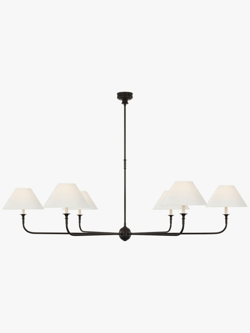 Sleek Chandelier Featuring Layered Linear Silhouette
