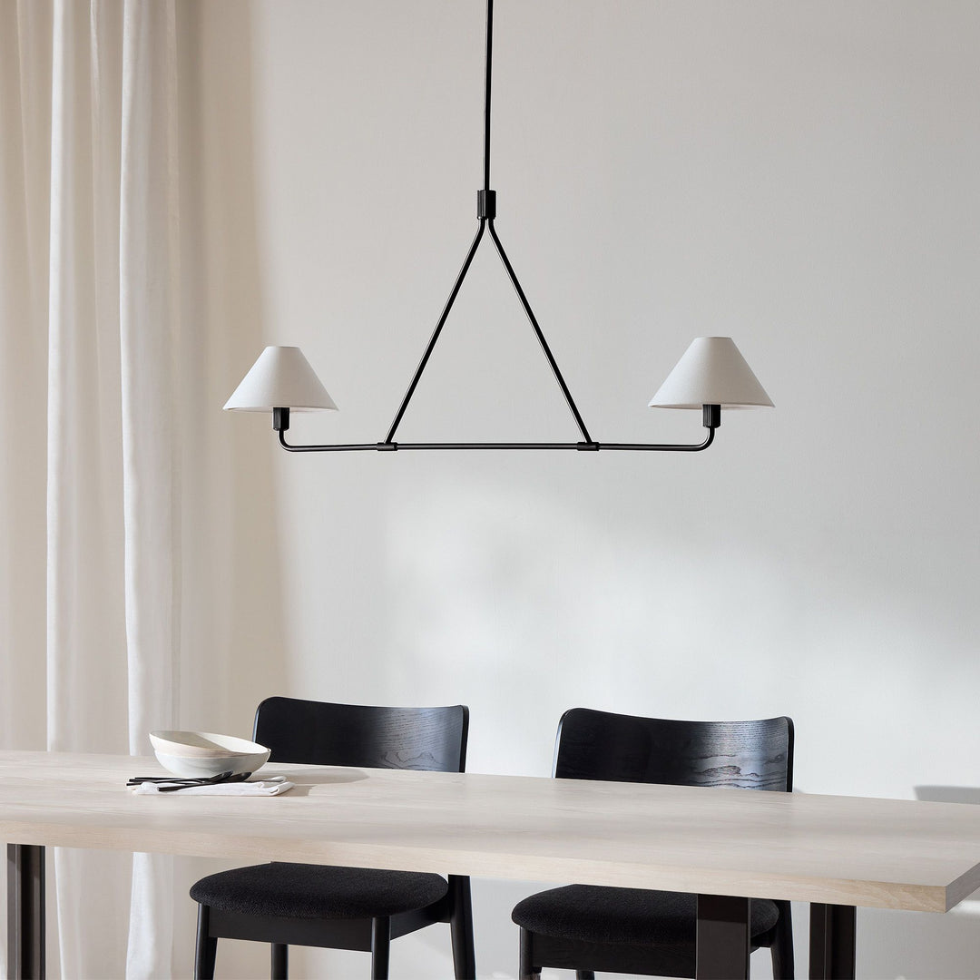 Diora Linen Shade Chandelier - 2 or 4 Light Dining and Island Light