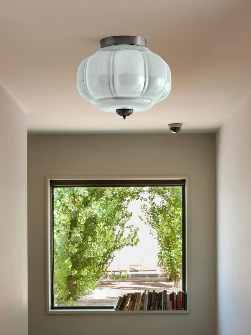 Retro Milk Semi Flush Mount Eloise Ceiling Light