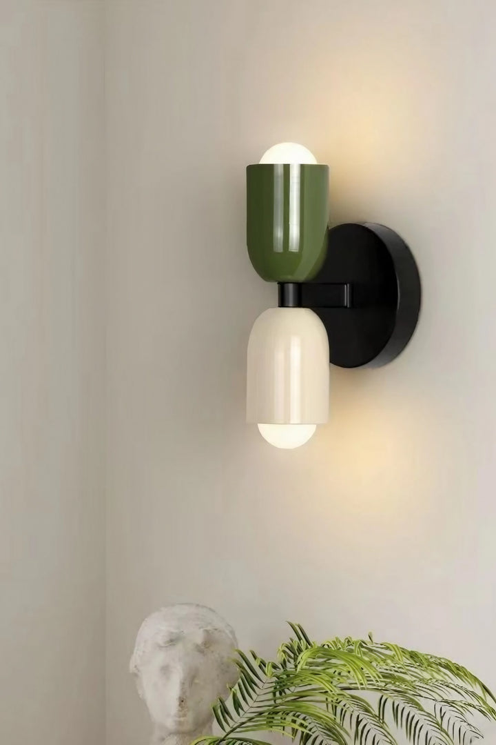 Double head macaroon color up and down wall sconce