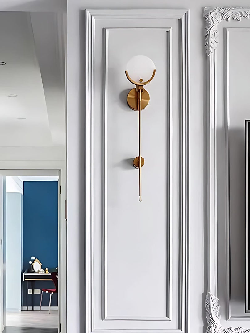 Aplique de pared de alabastro Antoinett redondo, de estilo largo y ligero, de lujo