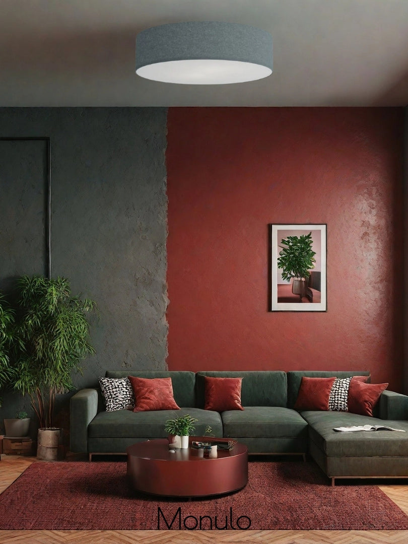 Soft Ceiling Lamp - Fabric & Acrylic Round Light for Ambient Glow