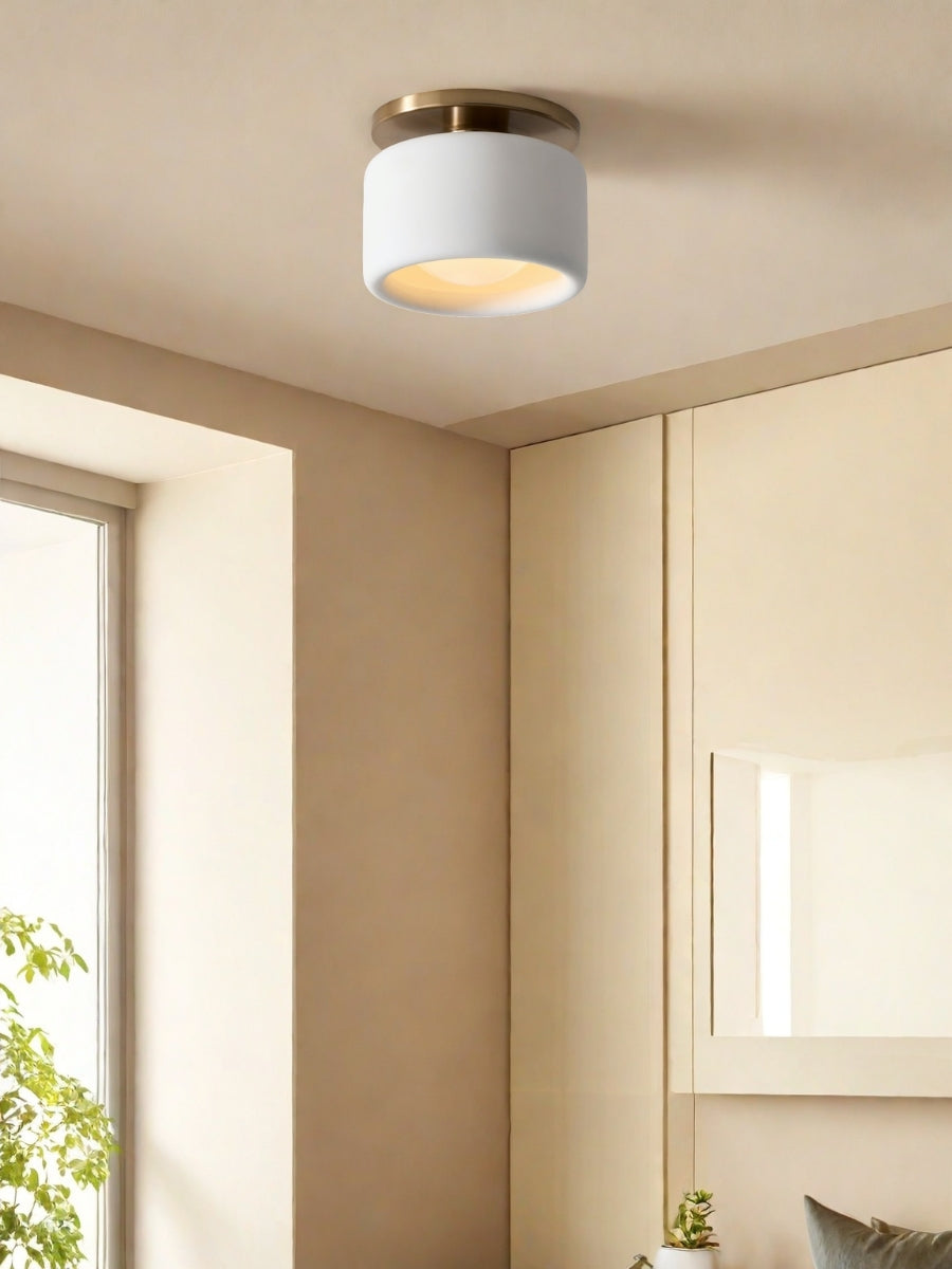 Cerova Porcelain Flush Mount Ceiling Light – Modern Low-Profile Fixture