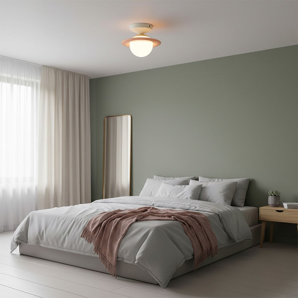 Plafonnier moderne minimaliste coloré Olevira - Montage pour chambre ou salon