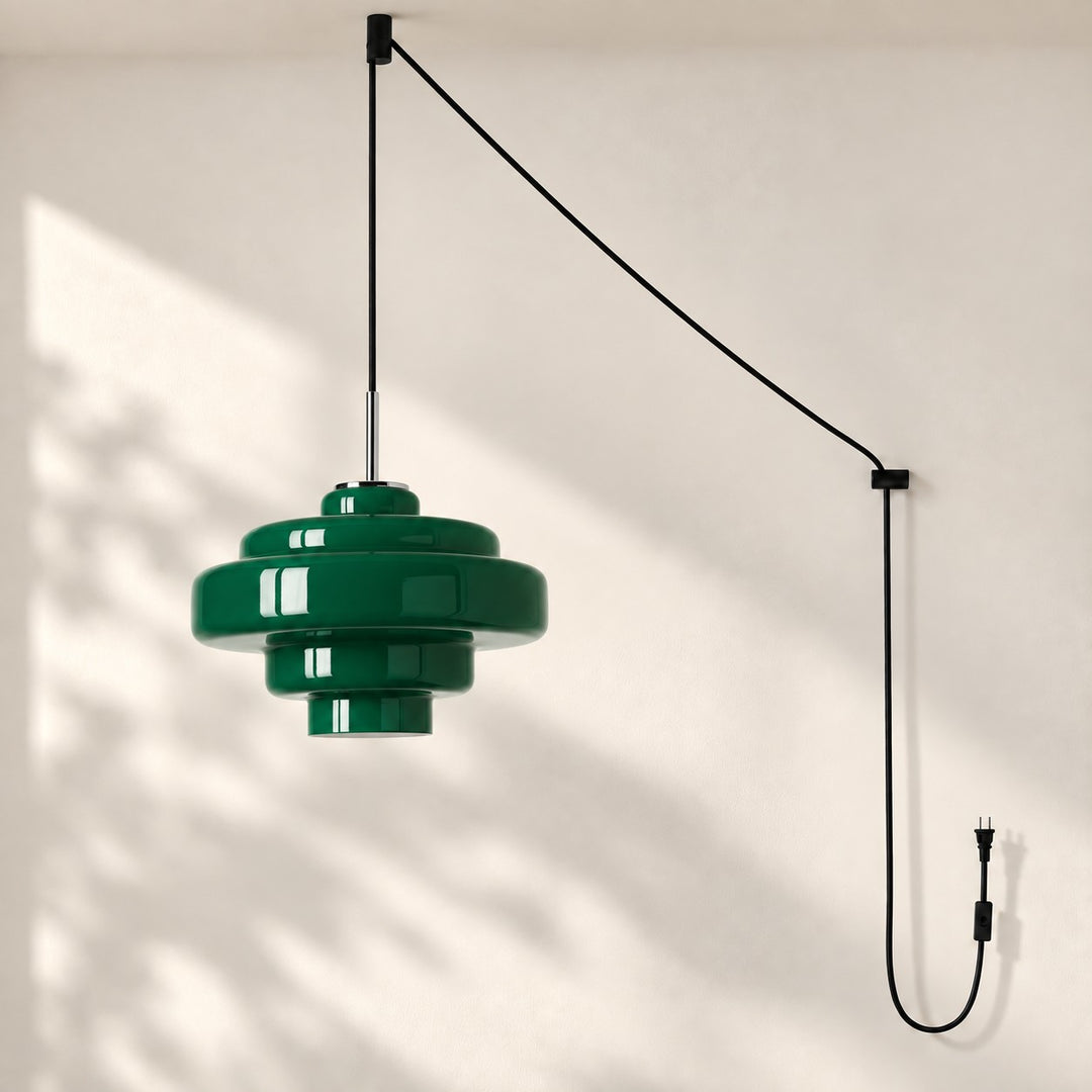 Koloro Millie Plug-In Glass Pendant Light - Retro Colorful Pendant for Modern Interiors