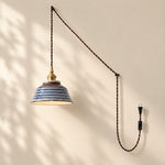 Load image into Gallery viewer, Hand-Painted Ceramic Plug-In Swag Pendant