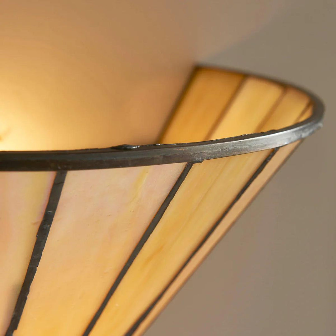 TF Art Deco Tiffany Glas Wandlampe – Handgefertigte geometrische Leuchte für Flure und Wohnbereiche
