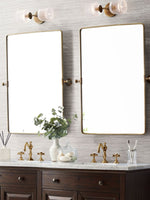 Cargar imagen en el visor de la Galería, Aplique de vidrio acanalado: lámpara de pared de latón y vidrio en estilos simple, doble y triple
