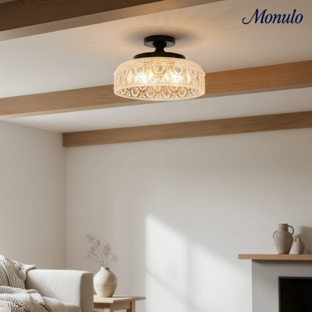 Verdoma Modern Glass Pendant - Minimalist Arc Pendant Light for Kitchen Islands and Dining Areas