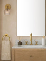 Cargar imagen en el visor de la Galería, Aplique de vidrio acanalado: lámpara de pared de latón y vidrio en estilos simple, doble y triple
