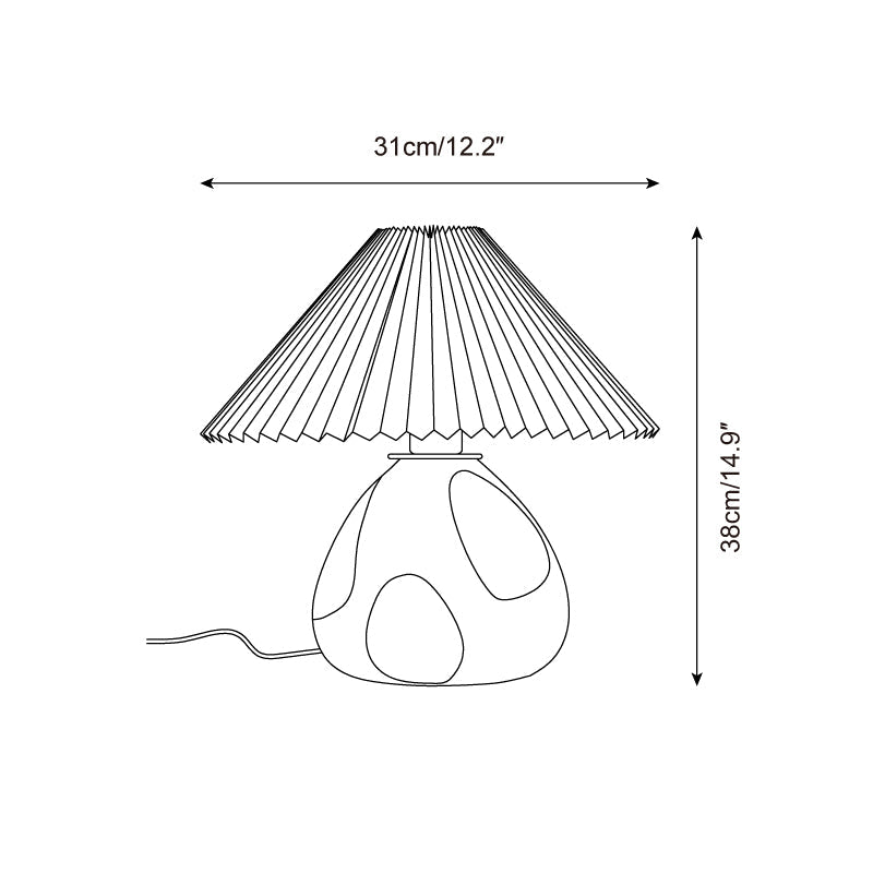 Lámpara de mesa Cavolo plisada