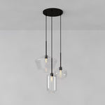 Load image into Gallery viewer, Merin Mixed Sculpture Glass and Metal Triple Chandelier
