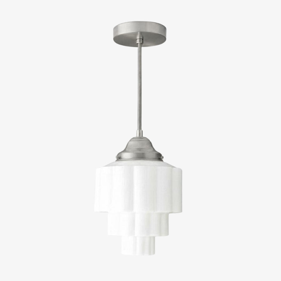 Geotower Glass Art Deco Pendant Light – Modern Industrial Ceiling Fixture for Living Room & Bedroom