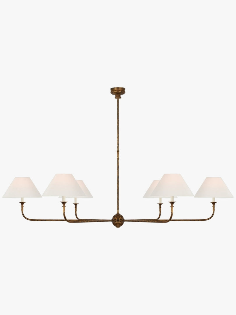 Sleek Chandelier Featuring Layered Linear Silhouette
