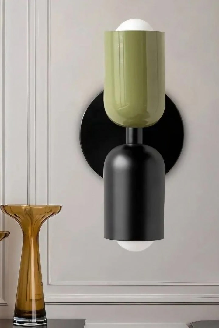 Double head macaroon color up and down wall sconce