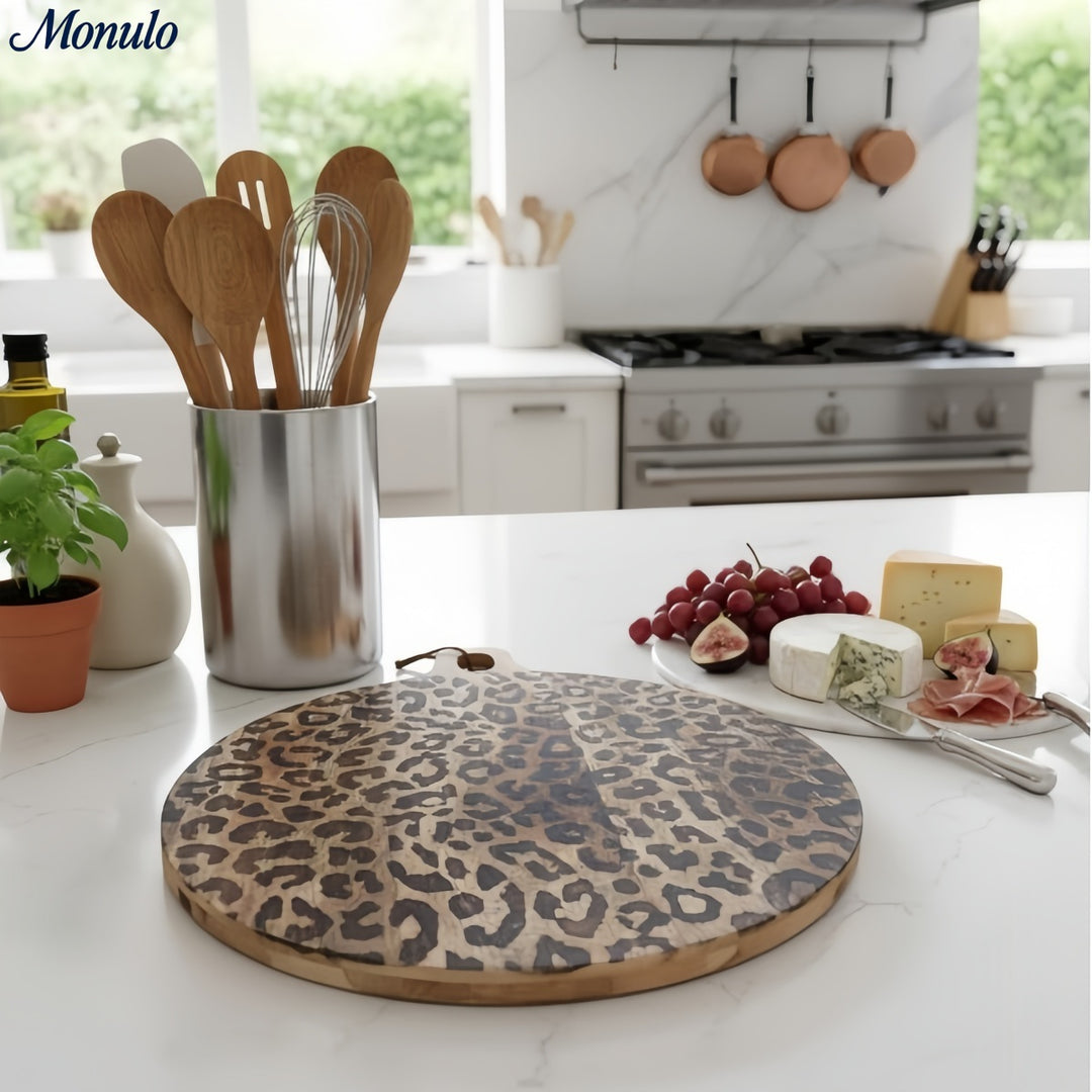 Leopard Solid Sapele Wood Board - Functional Dining Accessory for Kitchen