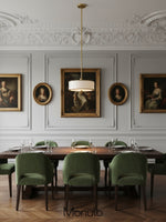 Load image into Gallery viewer, Forvara Metal Drum Rod Pendant Light - Modern Brass Farmhouse Style
