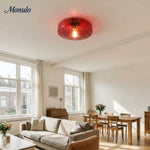 Cargar imagen en el visor de la Galería, Lámpara de techo empotrada de vidrio ondulado multicolor vintage Verdoma - Lámpara de techo decorativa retro para cocina o pasillo