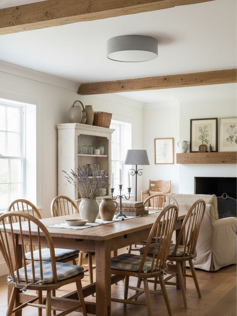 Soft Ceiling Lamp - Fabric & Acrylic Round Light for Ambient Glow