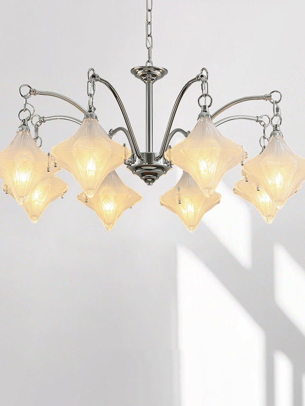 Lustre Art Déco Étoile – Luminaire déco en verre dépoli pour salle à manger – Astris Vega 