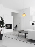 Cargar imagen en el visor de la Galería, Lámpara colgante Art Déco Star de cristal esmerilado con estilo geométrico - Astris Elara 
