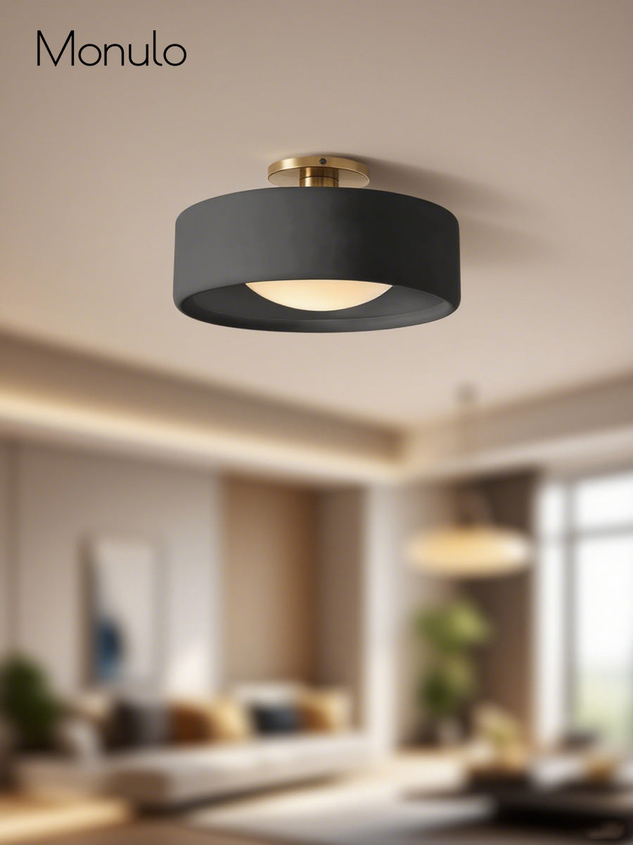 Cerova Porcelain Flush Mount Ceiling Light – Modern Low-Profile Fixture