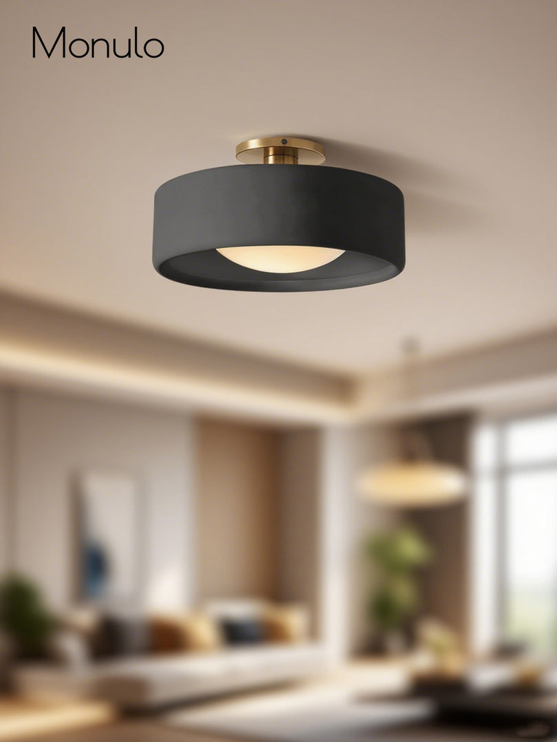 Lámpara de techo empotrada de porcelana: luminaria moderna de perfil bajo 