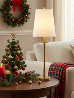 Charger l'image dans la visionneuse de galerie, Lampe de table en fer et lin Rowan - Éclairage de chevet traditionnel élégant