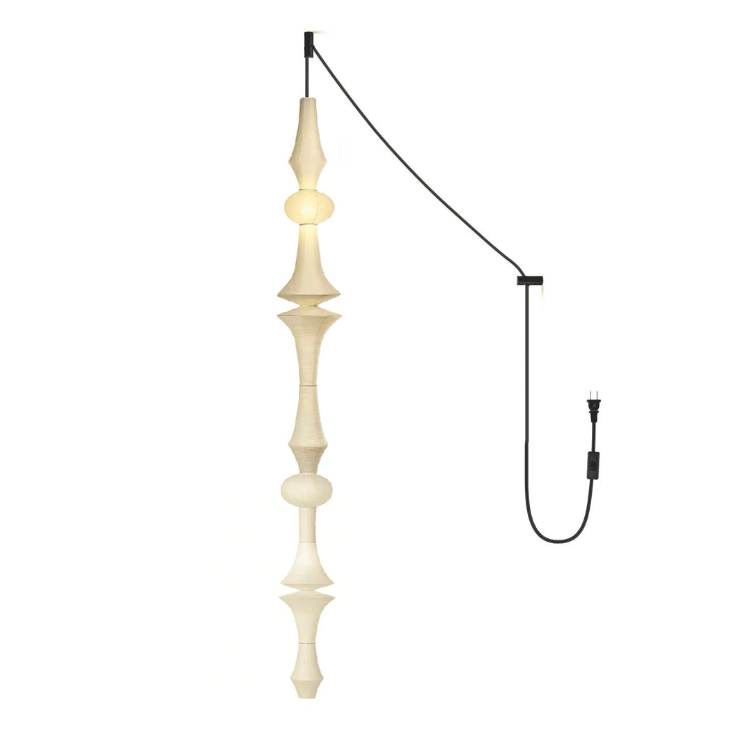 White Handcrafted Mulberry Paper Swag Light