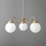 Load image into Gallery viewer, Glorica Glass Vintage Globe Chandelier - Brass 3-Light Frosted Glass Hanging Fixture
