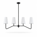 Bild in Gallery-Viewer laden, Strellux linear chandelier in black finish with white shades