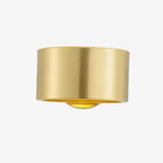 Load image into Gallery viewer, Gold brass cylindrical wall sconce