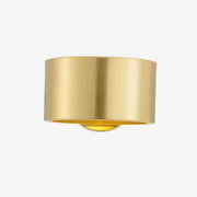 Gold brass cylindrical wall sconce