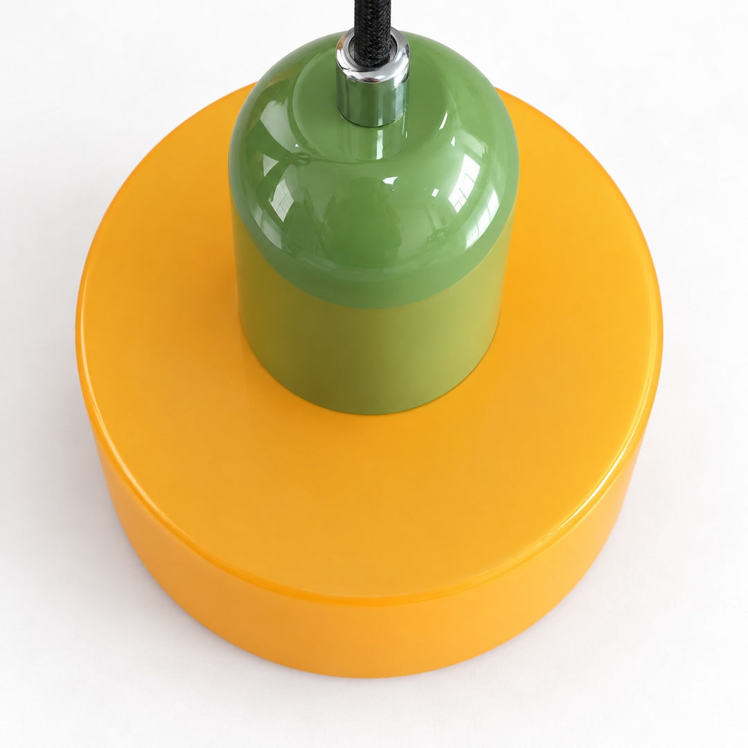 Mid‑Century Macaron Plug‑in Swag Pendant Light - Colorful Shade Hanging Lamp for Home Decor
