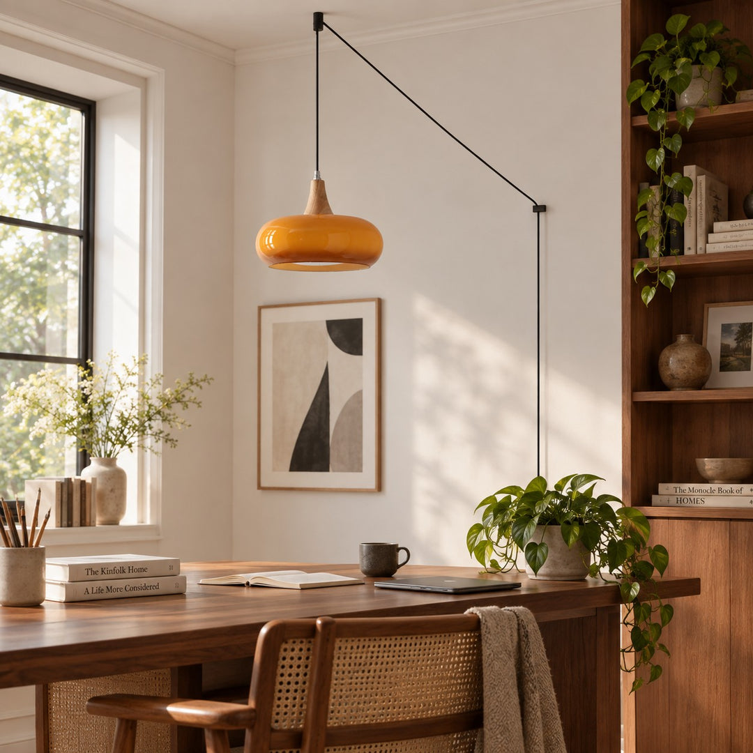 Kitchen Island Lighting Plug-in Glass Pendant Light