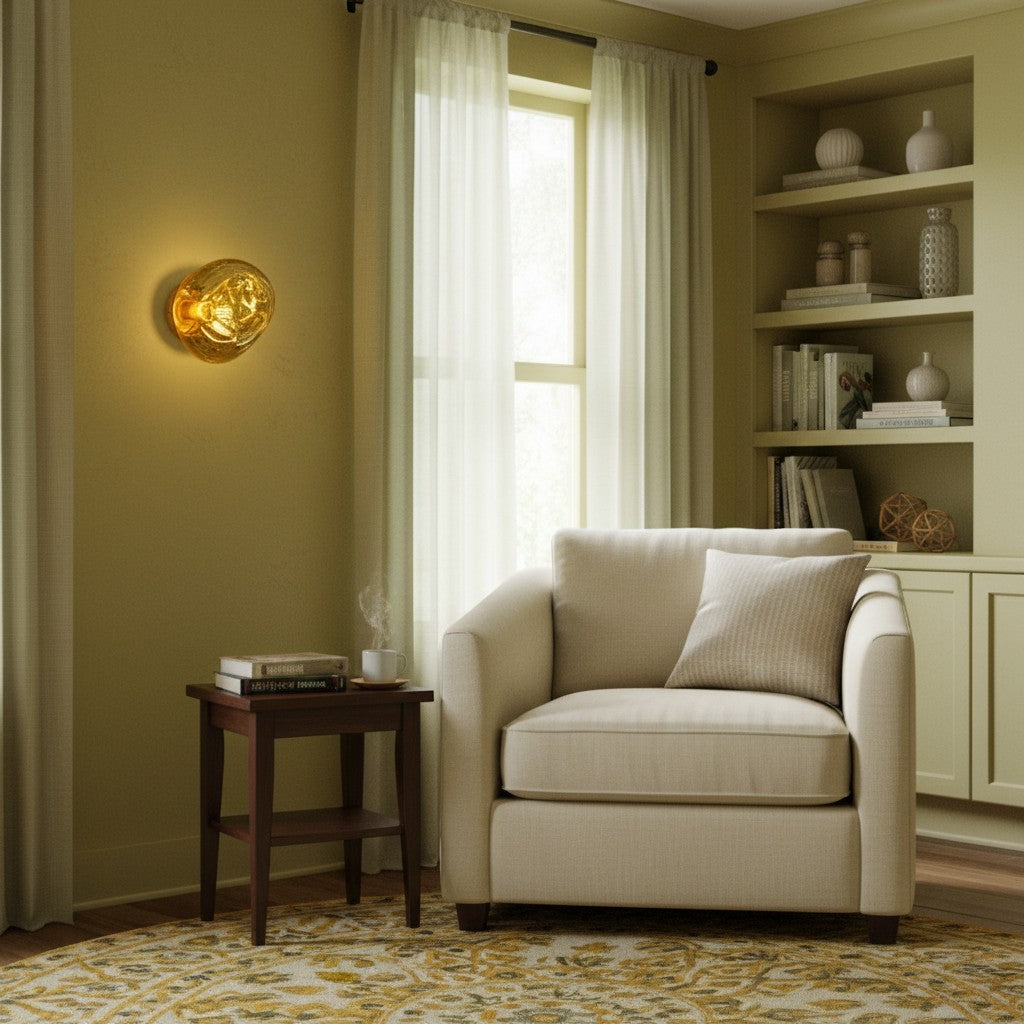 Aplique de Pared Efecto Moderno Glyador Luz de Superficie Orgánica para Sala de Estar N27