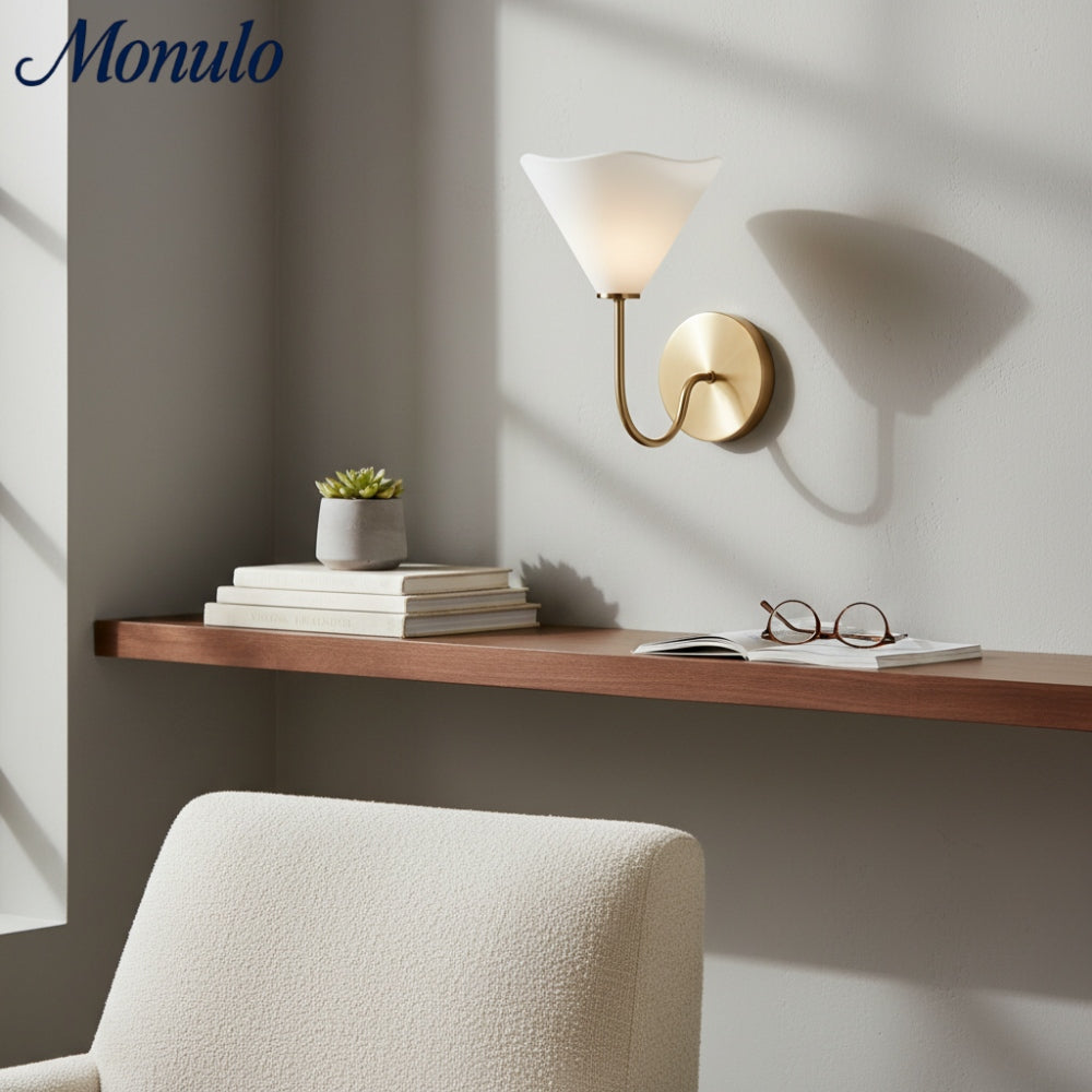 Kysara Soft Linen Shade Sculptural Minimal Wall Lamp for Bedside & Bathroom