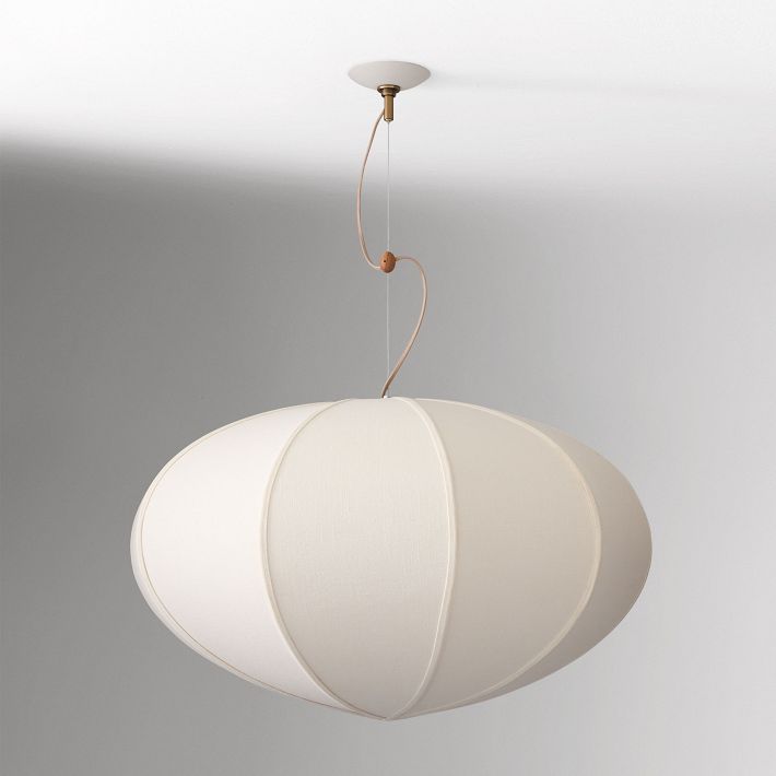 Lámpara colgante Alvian: pantalla de lino con altura ajustable para un comedor acogedor