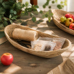 Load image into Gallery viewer, Distressed Paulownia Wood Boat-Shaped Serving Tray scene 3