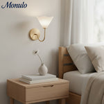 Load image into Gallery viewer, Kysara Soft Linen Shade Sculptural Minimal Wall Lamp for Bedside &amp; Bathroom