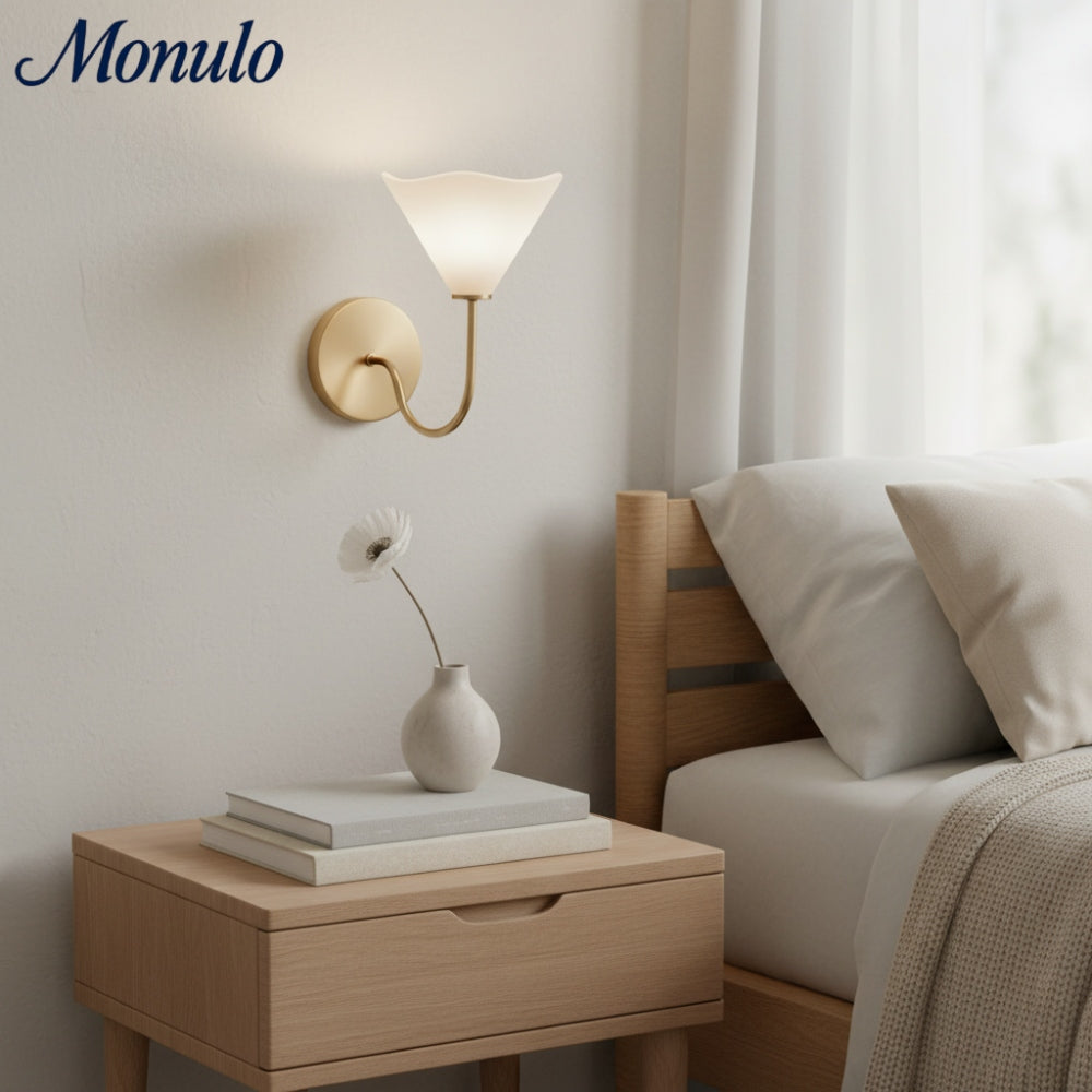 Kysara Soft Linen Shade Sculptural Minimal Wall Lamp for Bedside & Bathroom