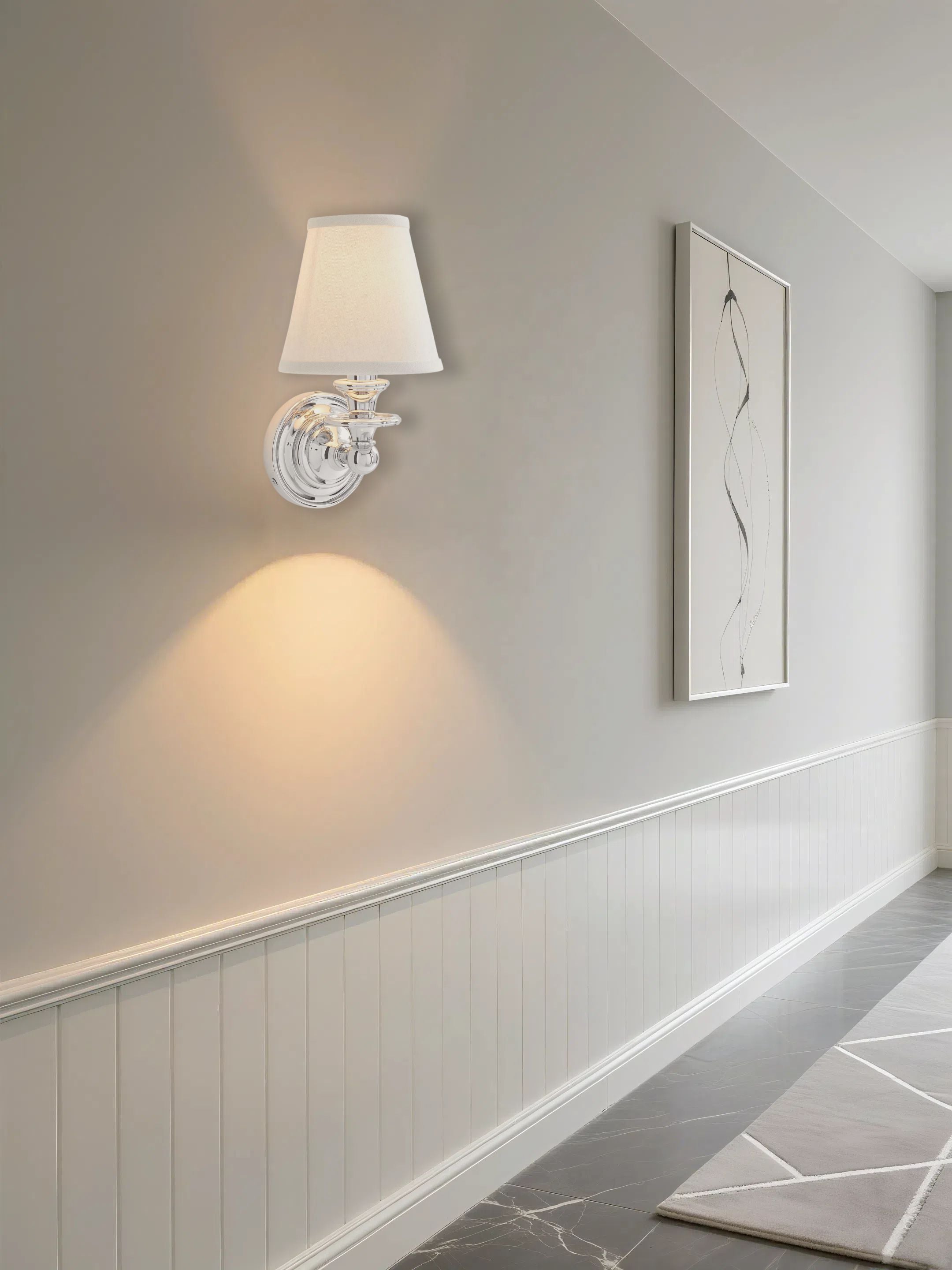 Aplique de pared con pantalla de tambor: lámpara de tela para una iluminación acogedora y rústica 