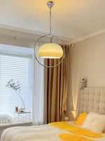 Load image into Gallery viewer, Rounded Glass Chrome Swag Pendant Light