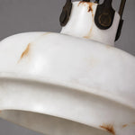 Cargar imagen en el visor de la Galería, Close view of the softly lit faux alabaster shade