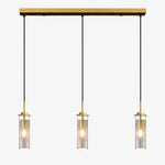 Charger l'image dans la visionneuse de galerie, Brass Rippled Frosted Glass Pendant Light
