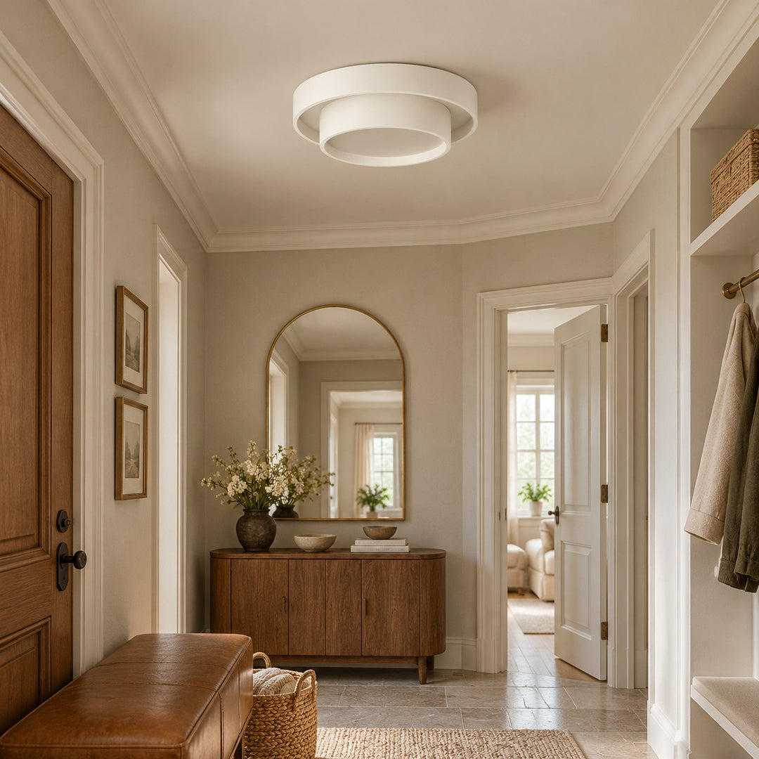 Stepped Shade Outer Ring Steel Ceiling Light